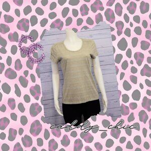 Gray & Gold Scoop Neck Tee